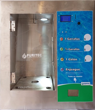 ventana vending para agua con cambio