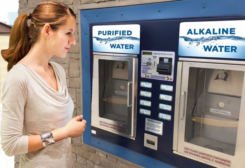 despachador vending de agua con sistema de purificación 