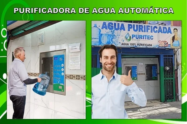 máquina vending de agua llenado de garrafones